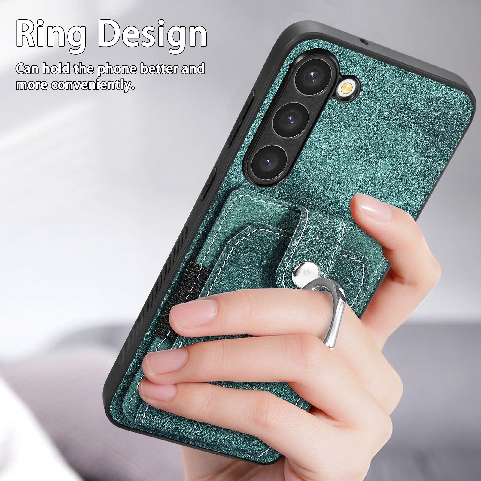 For Samsung Galaxy S23 Card Holder PU Leather PC TPU Cover with Ring Kickstand Phone Case For Samsung Galaxy S23 Card Holder PU Leather PC TPU Cover with Ring Kickstand Phone Case